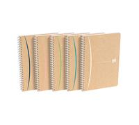 Oxford Cahier à spirale Touareg A5 15,6 x 21 cm - 90g - Papier recyclé ligné - 180 pages