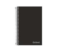 Oxford Cahier à spirales poly, 2 sujets pour l'école, papier ligné, 100 feuilles, 15,2 x 24,1 cm, 2 intercalaires à double poche, couverture noire (1002544)