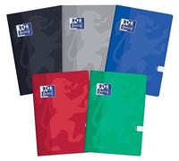 Oxford Cahier A4 96 feuilles quadrillées Lot de 5 Couleurs assorties