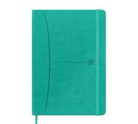 Oxford Cahier A5 quadrillé Signature 160 Pages Couverture Rigide avec Simili Cuir Turquoise 1 Pièce