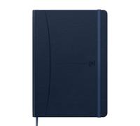 Oxford Cahier A5 quadrillé Signature 160 pages Couverture rigide en simili cuir Bleu 1 pièce