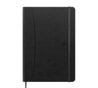 Oxford Cahier A5 quadrillé Signature 160 pages Couverture rigide en simili cuir Noir 1 pièce