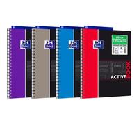 Oxford ActiveBook Cahier à Spirales Format A4+ 160 Pages Grands Carreaux Seyès Couverture Polypro Couleur Aléatoire 240 x 297