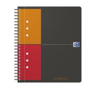 Oxford Cahier spiralé 100102880 – DIN A5+ quadrillé 80 pages gris/orange/rouge