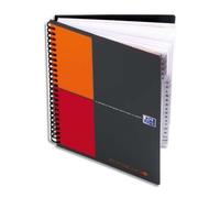 Oxford Cahier Adressbook Spirales 144 Pages 80g Réglure Bi-Colore 17 X 21cm Couverture Polypropylene Gris