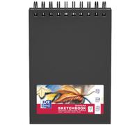 Oxford Carnet de croquis - Format A5 - Couverture rigide - Double spirale - 40 feuilles - 225 g/m² - Noir