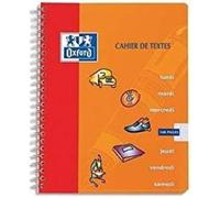 OXFORD Cahier de Textes 17x22cm Grands Carreaux Seyès 148 Pages Reliure Intégrale Couverture Carte Coloris Assortis