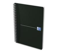 OXFORD Cahier Essentials spiralé 180 pages 14,8x21cm petits carreaux. Couverture carte souple Noire
