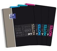 OXFORD Cahier Etudiants MyNotes A4+ Grands Carreaux Seyès 160 Pages Reliure Intégrale Couverture Carte Couleurs Aléatoires