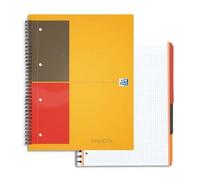 OXFORD Cahier FILINGBOOK couverture polypropylene orange spirales 200 pages perforées 80g lignée 6 mm 21 x 31,8 cm