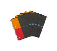 OXFORD Cahier International Meetingbook A4+ Petits Carreaux 5mm 160 Pages Reliure Intégrale Couverture Polypro Gris