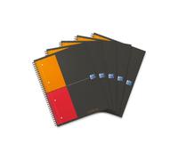OXFORD Cahier International Notebook A4+ Petits Carreaux 5mm 160 Pages Reliure Intégrale Couverture Carte Gris