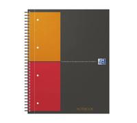 OXFORD Cahier International Notebook A4+ Petits Carreaux 5mm 160 Pages Reliure Intégrale Couverture Carte Gris