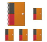 Oxford Cahier International Notebook B5 Ligné 6mm 160 Pages Reliure Intégrale Couverture Carte Orange (Lot de 5)