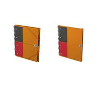 OXFORD Cahier International Organiserbook A4+ Ligné 6mm 160 Pages Reliure Intégrale Couverture Polypro Orange & Cahier International Filingbook A4+ Ligné 6mm 200 Pages