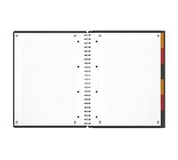 Oxford Cahier à spirale International Organiserbook A4+ 24 x 32 cm - 80g - Perforé 4 trous - Petits carreaux 5x5 - 160 pages