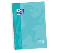 Oxford - Cahier microperforé 5 bandes couleur, Europeanbook 5, couverture rigide, A4, 120 feuilles, quadrillage 5 x 5,