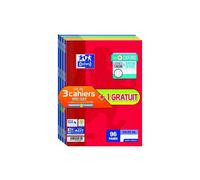Lot de 4 cahiers - 24 x 32 cm - Openflex - Oxford - 96 pages grands carreaux
