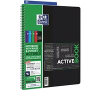 Oxford Cahier Polypro ACTIVEBOOK avec intercalaire 160 pages 90 g/m² 240 x 297 mm Quadrillé 5x5