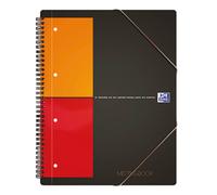Oxford Cahier à spirale International Meetingbook 24 x 32 cm - 80g - Perforé 4 trous - Petits carreaux 5x5 - 160 pages