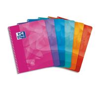 OXFORD Cahier spirale Lagoon 17x22cm 160 pages 90g 5x5. Couverture polypro assorties