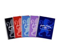 Oxford Campus Cahier Relié à Spirales Perforé Couverture Cartonnée Multicolore A5+, Pack of 5