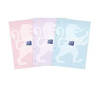 Oxford Campus - Lot de 3 blocs de papier ligné A4 140 pages, couleurs pastel