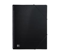 Oxford carnet à spirale A4, avec 40 pochettes, plastique, noir, 1 pièce