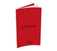 Oxford Carnet C9 90g, 9x14, 96 Pages Quadrillées 5x5, Agrafé, Couverture Polypro Rouge