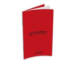 Oxford Carnet C9 90g, 9x14, 96 Pages Quadrillées 5x5, Agrafé, Couverture Polypro Rouge