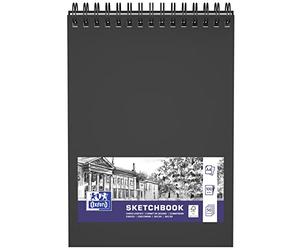 Oxford Carnet de croquis 1 pièce A4 50 feuilles 100 g Double spirale Couverture rigide Noir