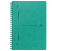 OXFORD Carnet SIGNATURE format A5 couverture souple à spirale 160 pages lignées 7mm. Coloris turquoise
