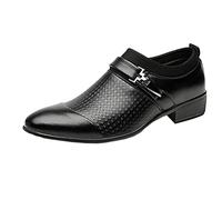 Oxford Chaussures habillées en cuir synthétique pour homme - Bout pointu - Semelle en caoutchouc antidérapante - Légères et confortables - Pour le travail ou le mariage, Noir , 39 2/3 EU