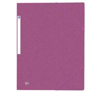 OXFORD Lot de 50 Chemises 3 Rabats Top File + A4 avec Elastique Couverture Carte Prune