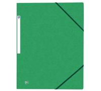 Oxford Chemise 3 rabats Top File + A4 élastique couverture carte vert
