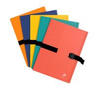 OXFORD Chemise à Sangle Grande Capacité Boston A4 Dos Extensible 13cm Fermeture Clip Couverture Carte Coloris Assortis (Lot de 6)