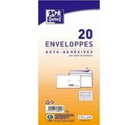 Oxford Enveloppe précasée 25457 Vélin DL 110×220 mm 80 g Paquet de 20 Blanc