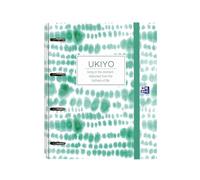 Oxford, Classeur à 4 anneaux A4+, couverture extra rigide, fermeture avec caoutchouc, recharge quadrillage 5 x 5 avec 5 bandes de couleur. Motif : Ukiyo