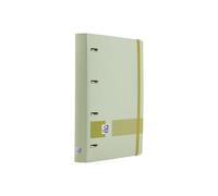 Oxford, Classeur à 4 anneaux A4, couverture plastique, fermeture avec élastique, recharge Dots 5 couleurs de bande, règle avec index, couleur olive