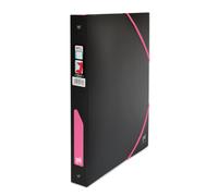 OXFORD Classeur à Anneaux Nomade For Students A4XL Dos 40mm 4 Anneaux Couverture Polypro Bicolores Noir/Rose