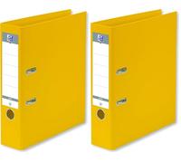 OXFORD Classeur à Levier Smart Pro+ A4XL Dos 80mm 2 Anneaux Couverture Polypro Rembordée Jaune (Lot de 2)