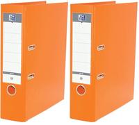 OXFORD Classeur à Levier Smart Pro+ A4XL Dos 80mm 2 Anneaux Couverture Polypro Rembordée Orange, 28,3x32x8 (Lot de 2)
