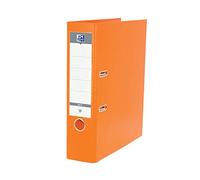 OXFORD Classeur à Levier Smart Pro+ A4XL Dos 80mm 2 Anneaux Couverture Polypro Rembordée Orange, 28,3x32x8