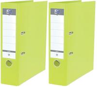OXFORD Classeur à Levier Smart Pro+ A4XL Dos 80mm 2 Anneaux Couverture Polypro Rembordée Vert Clair (Lot de 2)