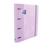 Oxford, Classeur A4, couverture rigide, fermeture en caoutchouc, recharge 5 x 5 grilles et 5 bandes colorées, feuille autocollante, mauve touch