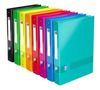 OXFORD Classeur Color Life A4XL Dos 40mm 4 Anneaux Ronds Couverture Carte Pelliculée Coloris Assortis