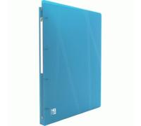 OXFORD Classeur Hawaï A4 Dos 20mm 4 Anneaux Ronds Couverture Polypro Bleu