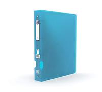 OXFORD Classeur Hawaï A4XL Dos 40mm 4 Anneaux Ronds Couverture Polypro Bleu