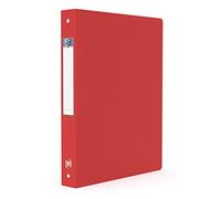 Oxford Classeur Memphis A4 Dos 40 mm 4 anneaux ronds Couverture polypro Rouge
