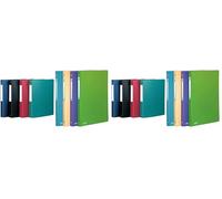 OXFORD Classeur Memphis A4 Dos 40mm 4 Anneaux Ronds Couverture Polypro Vert (Lot de 2)